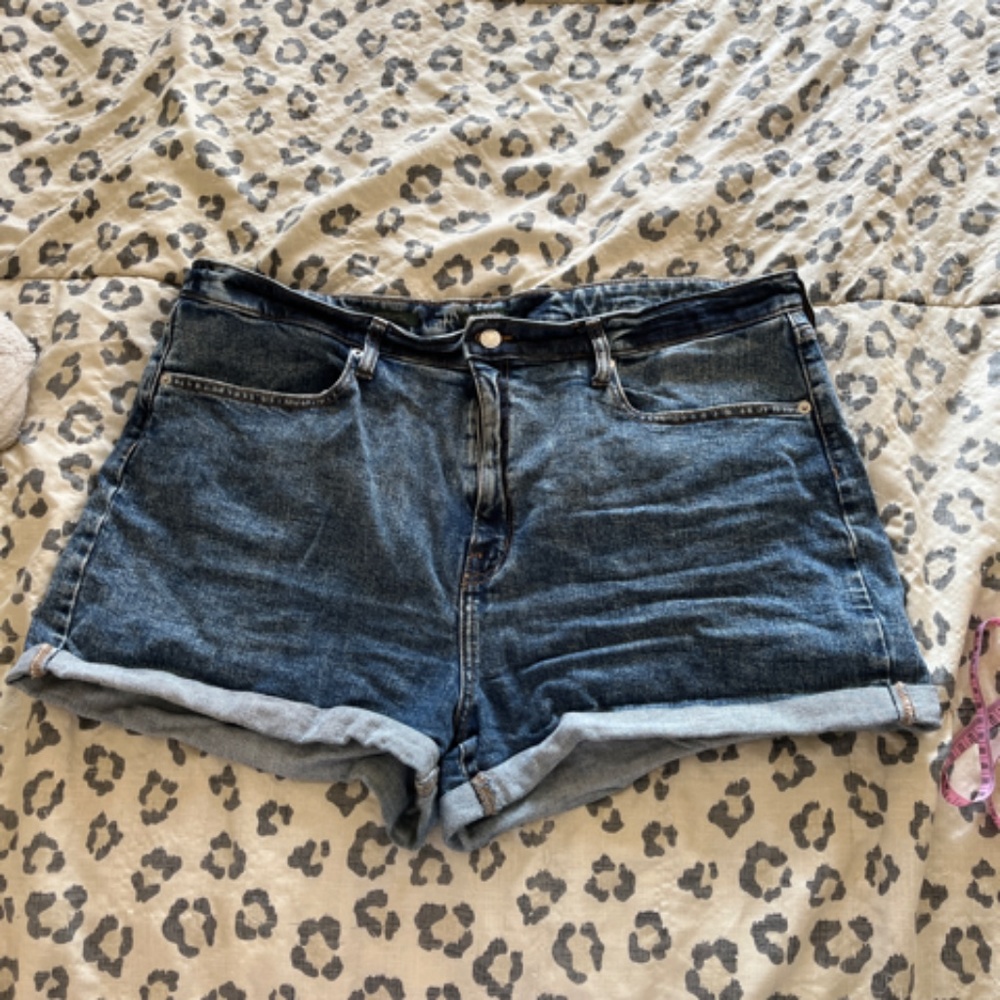 Dark Jean Shorts Highest Rise Shorts Wild Fable Fold 18/34R